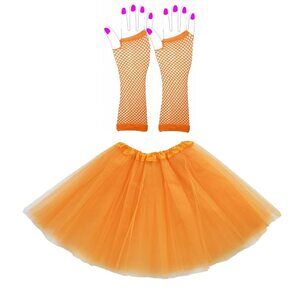 7478 2pcs Dance Skirts Tulle 5 Layered Tutu Skirt With 1 Pair